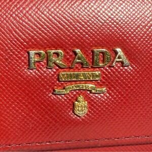 Prada Saffiano Leather Key Holder Wallet in Red (Missing One Hook) 🔴